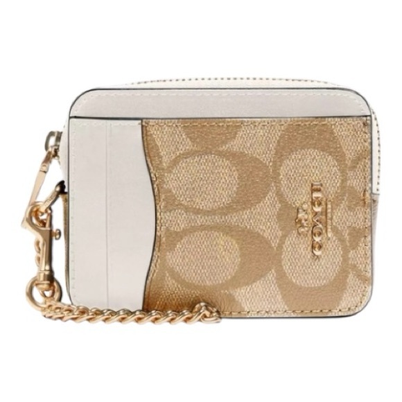 Coach Zip Card Case In Signature Canvas - Picture 1 of 6